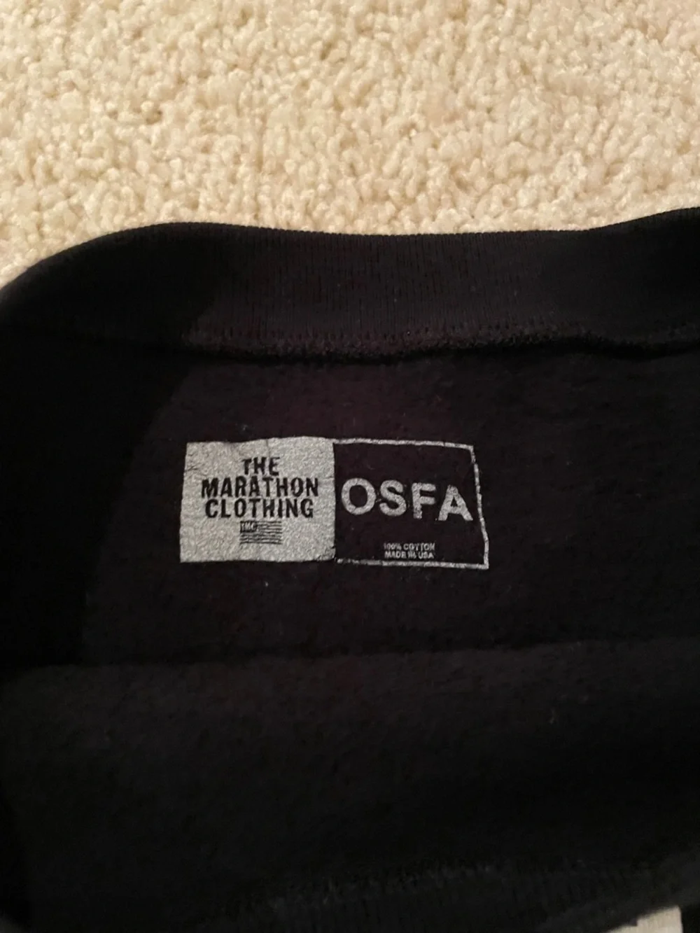 The Marathon Clothing Black Cropped Crewneck with White Logo - Picture 5 of 8